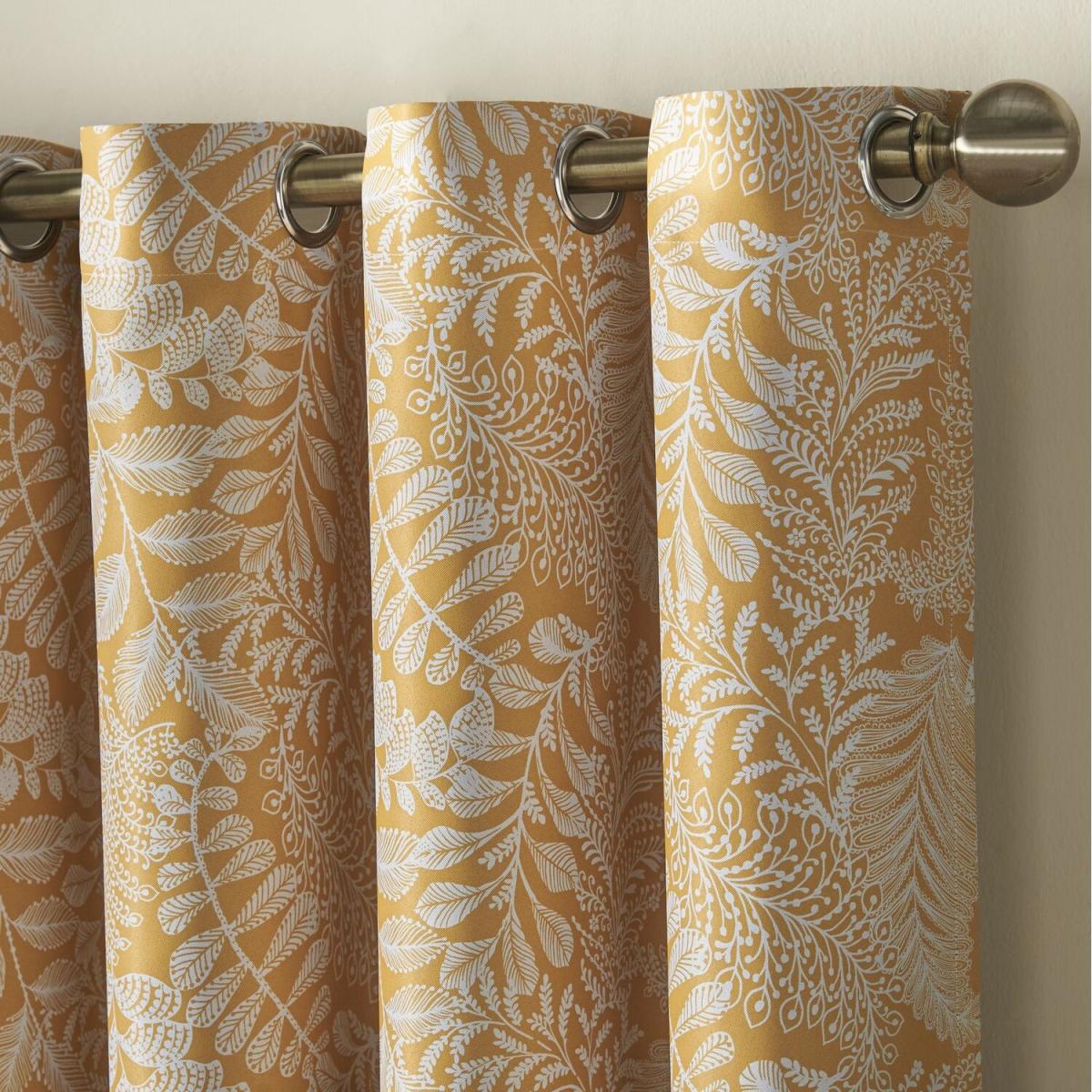 Fern Eyelet Ring Top Curtains - Ochre / 137cm / 1.0cm – image 10