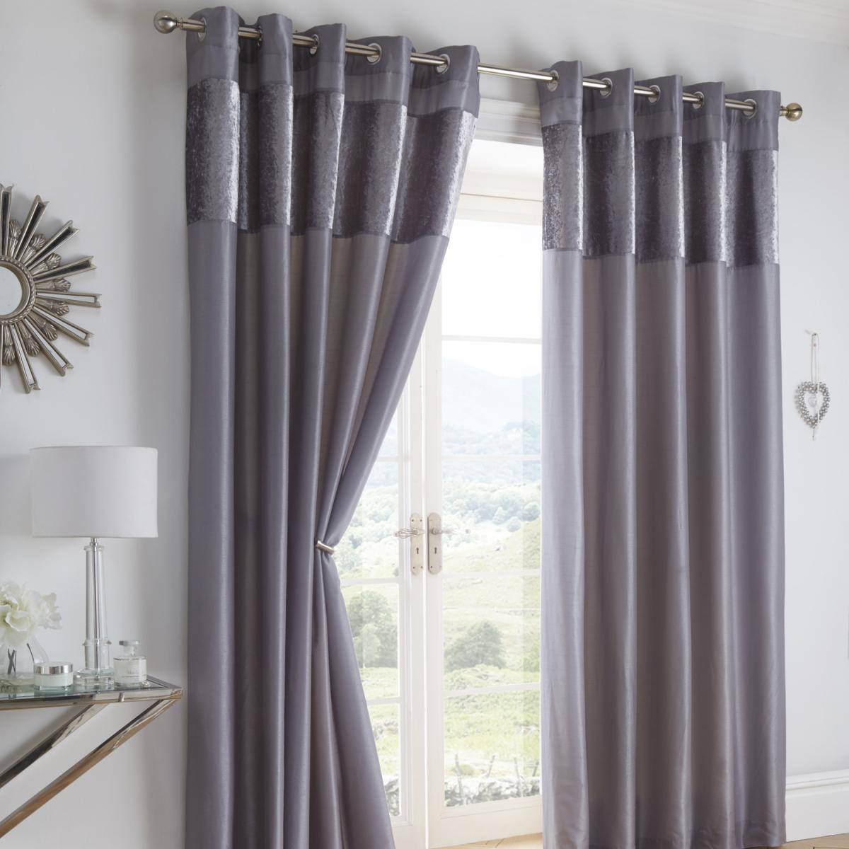 Boulevard Dove Grey Eyelet Curtains - Grey / 183cm / 117cm – image 2