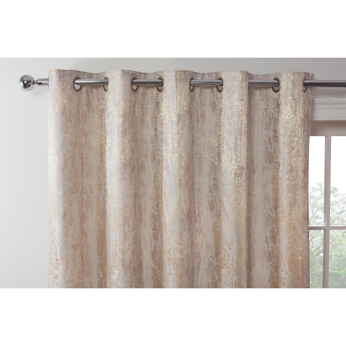 Agadir Jacquard Eyelet Curtains - Champagne / 187cm / 168cm – image 4