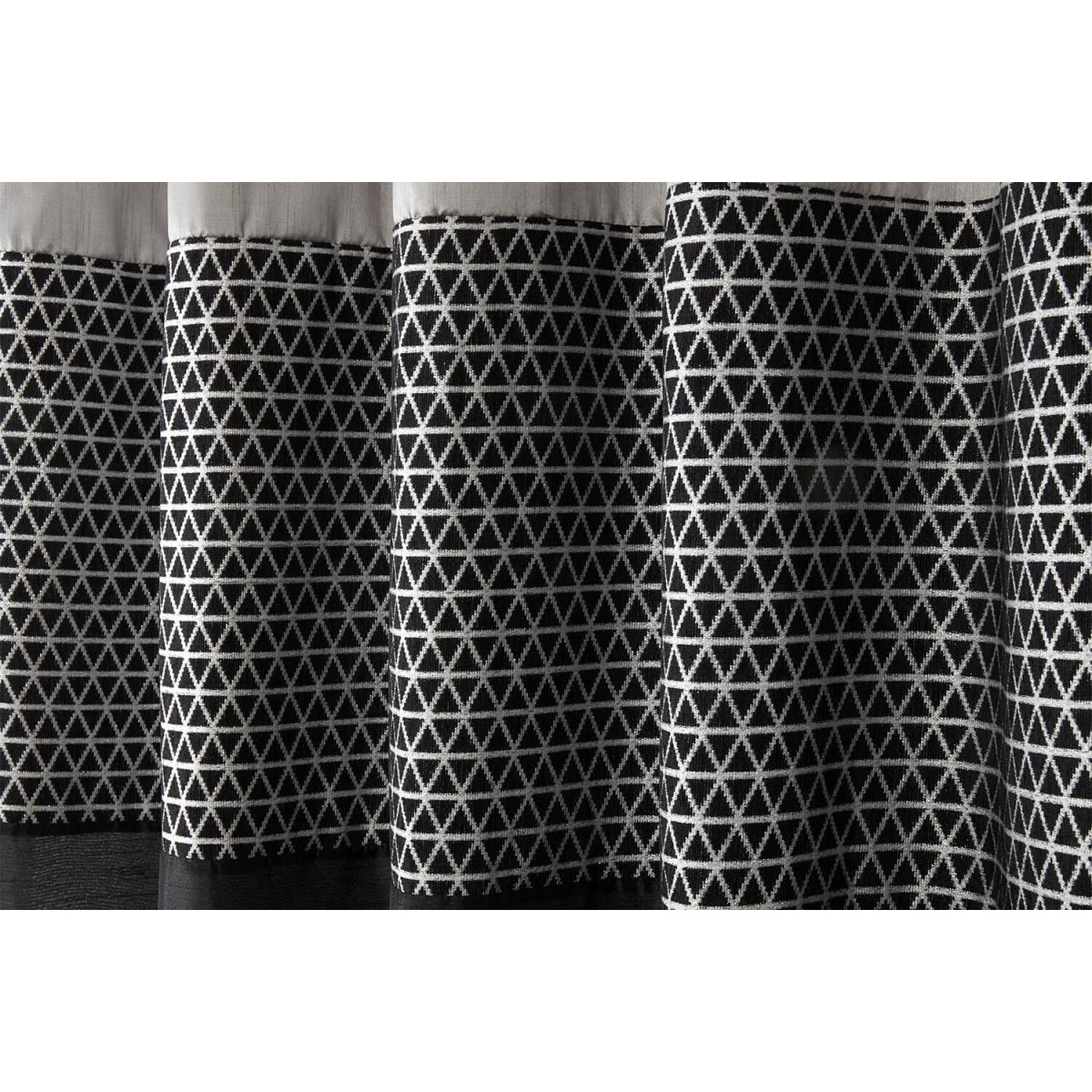 Geo Metallic Panel Black Eyelet Curtains - Black / 168cm / 187cm – image 5