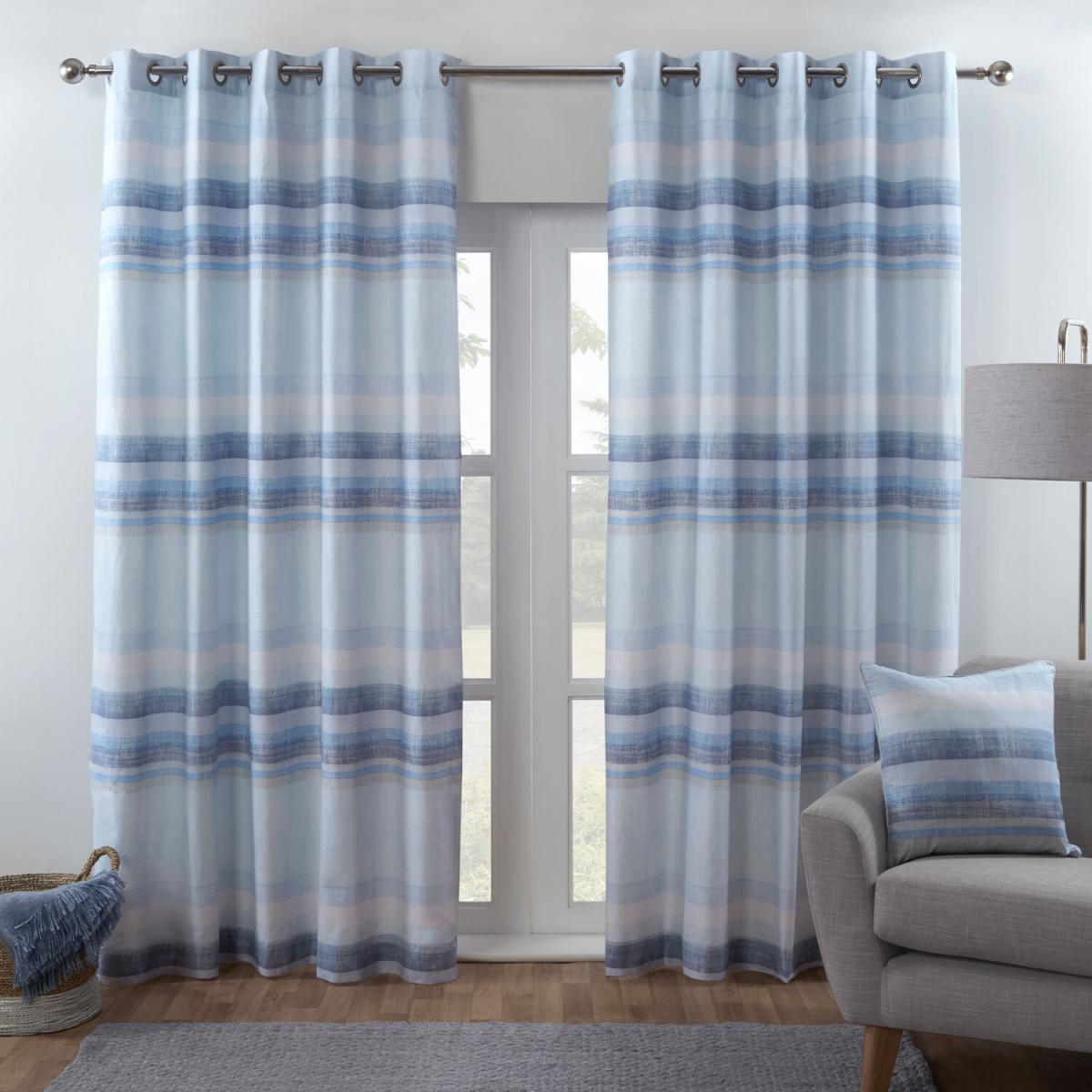 Ocean Stripe Eyelet Curtains - 183cm / 168cm – image 2