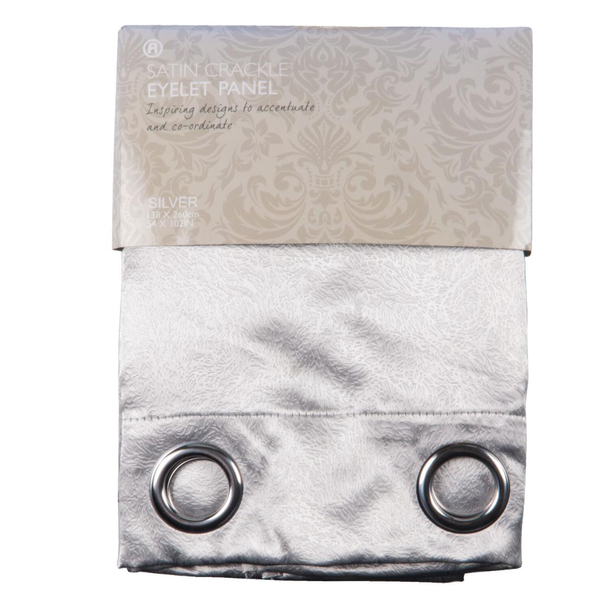 Crackle Eyelet Panel Curtain - Silver – image 2