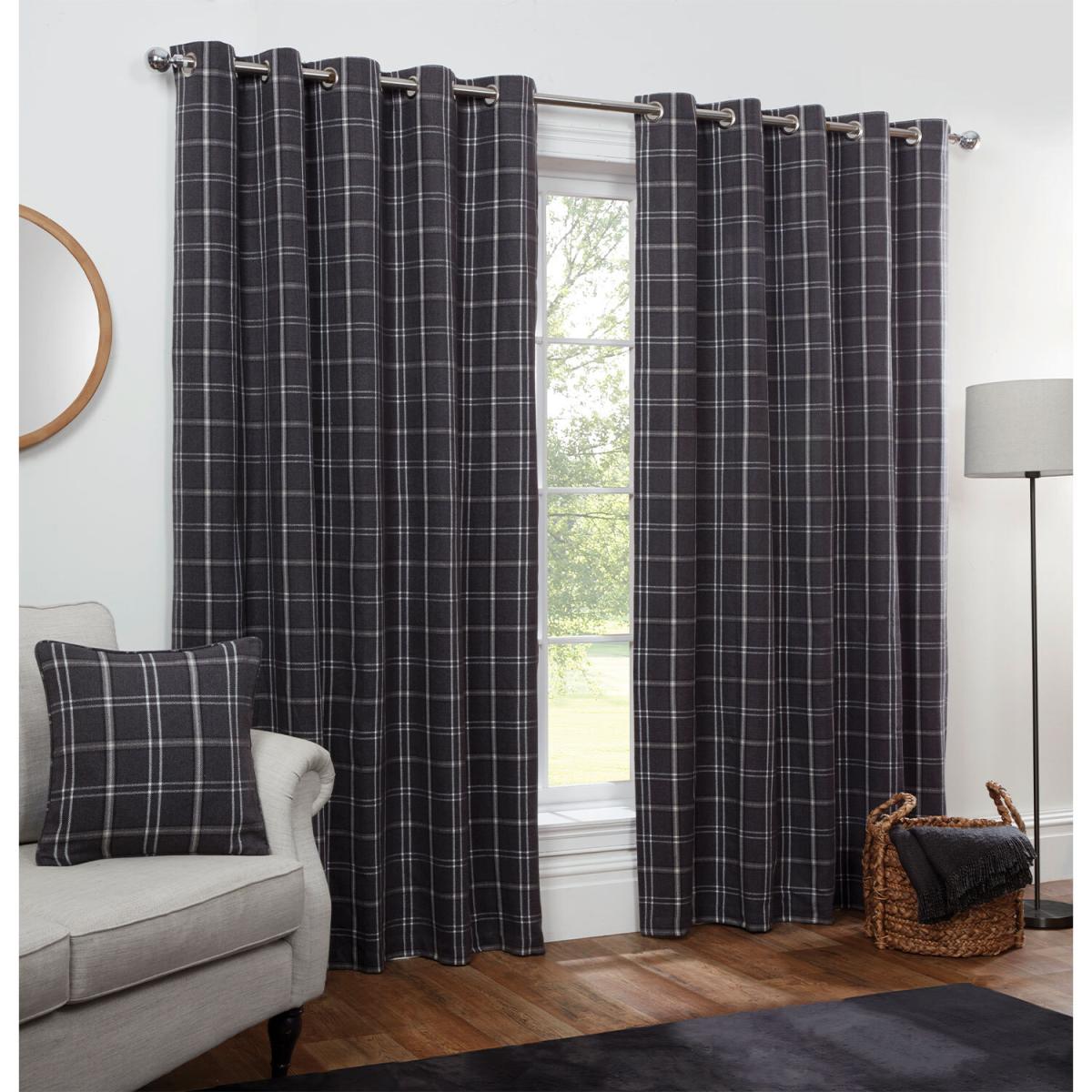 Harrison Eyelet Charcoal Curtains - Charcoal / 168cm / 228cm – image 2