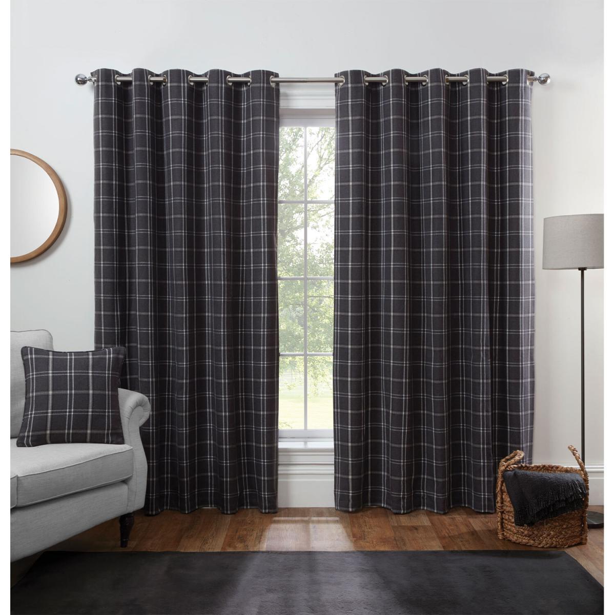 Harrison Eyelet Charcoal Curtains - Charcoal / 168cm / 228cm – image 3