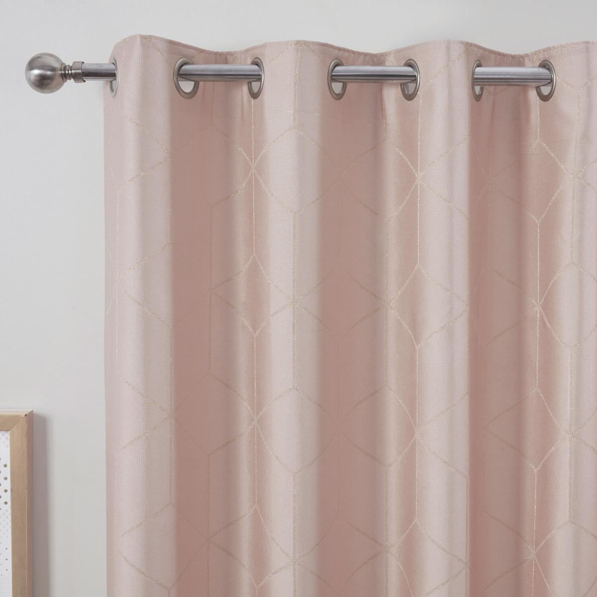 Apollo Glitter Geometric Curtain - Blush / 183cm / 168cm – image 3
