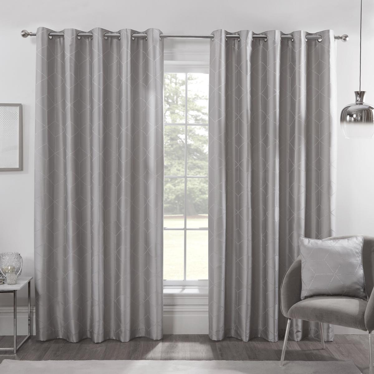 Apollo Glitter Geometric Curtain - Blush / 183cm / 168cm – image 5