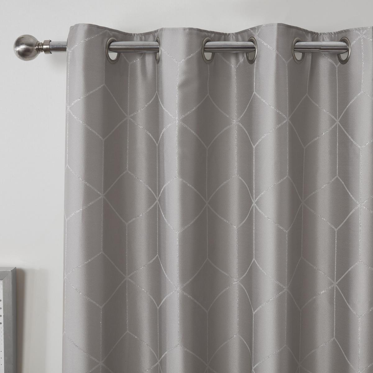 Apollo Glitter Geometric Curtain - Blush / 183cm / 168cm – image 9