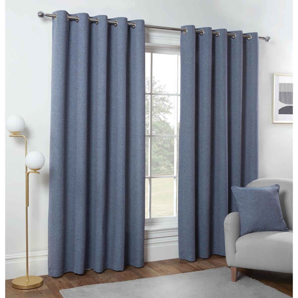 Sloane Eyelet Heather Curtains - Heather Blue / 228cm / 168cm – image 2