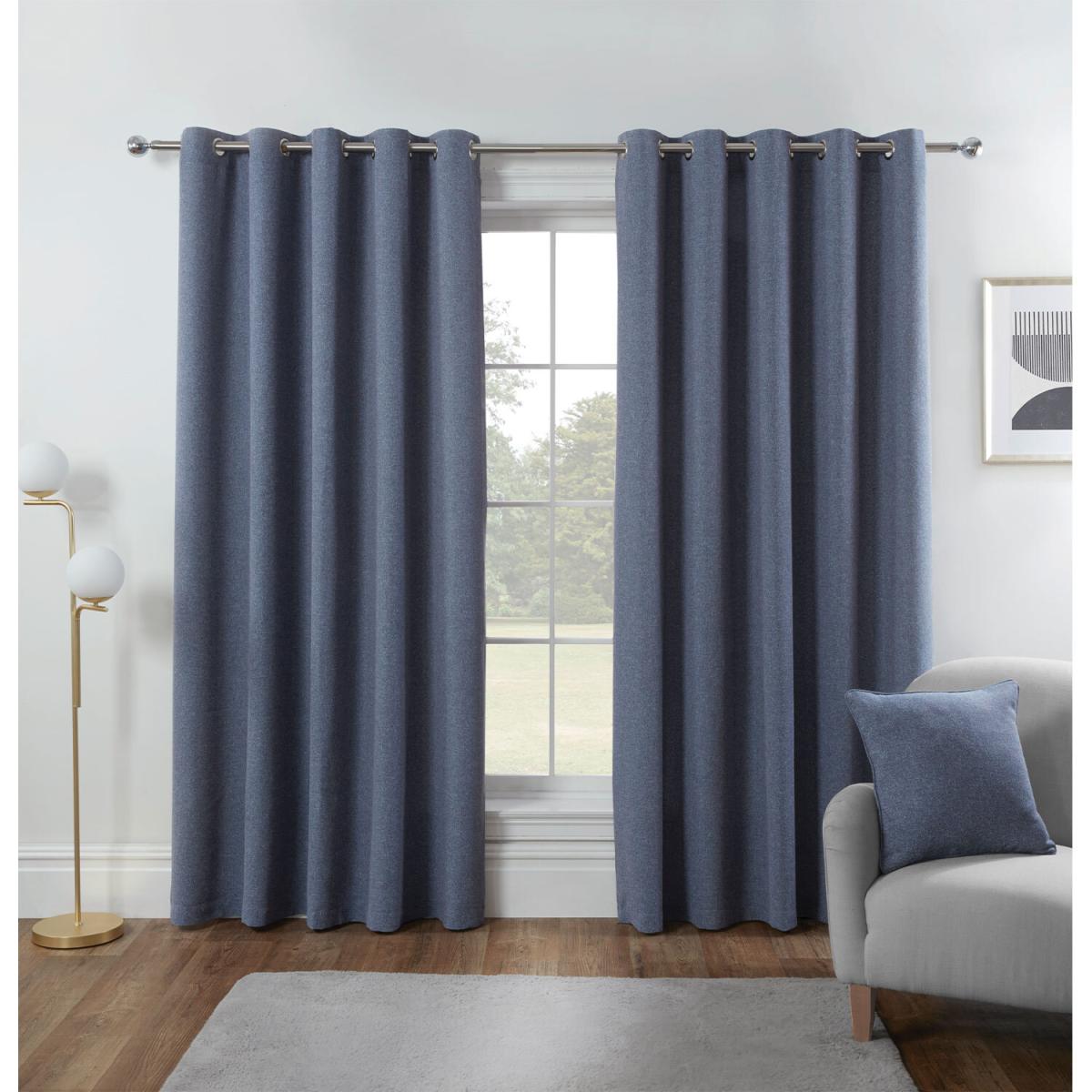 Sloane Eyelet Heather Curtains - Heather Blue / 228cm / 168cm – image 3