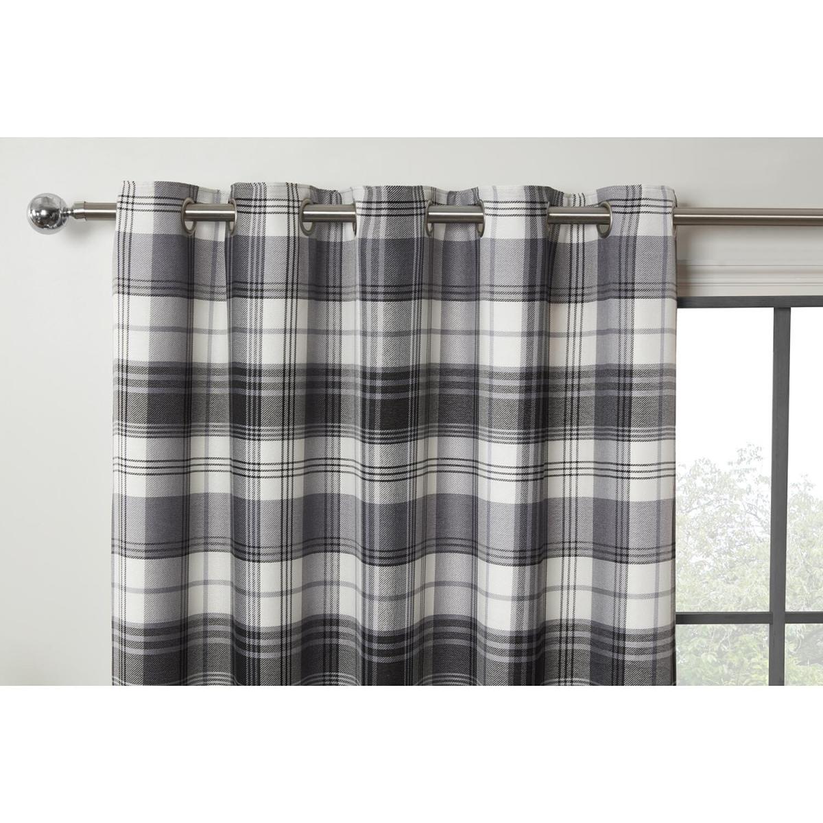 Hamilton Check Eyelet Curtains - Ochre / 168cm / 138cm – image 6