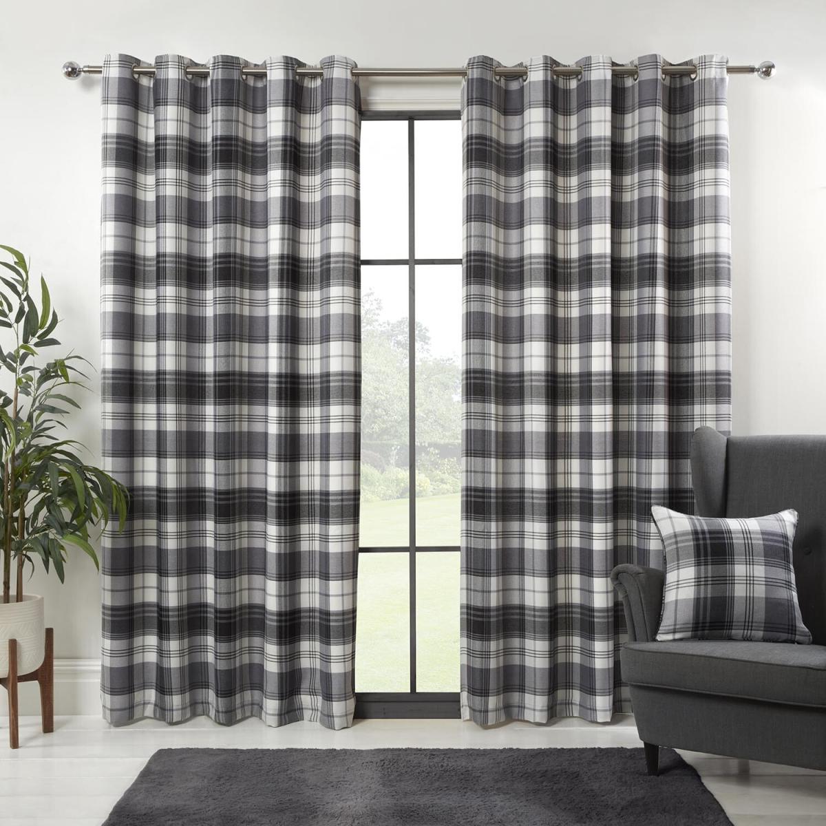 Hamilton Check Eyelet Curtains - Ochre / 168cm / 138cm – image 8