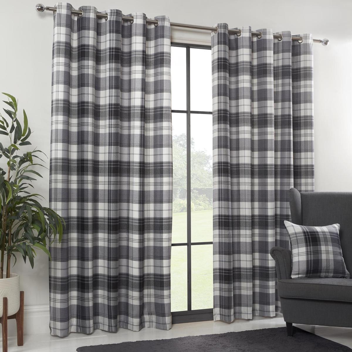Hamilton Check Eyelet Curtains - Ochre / 168cm / 138cm – image 9