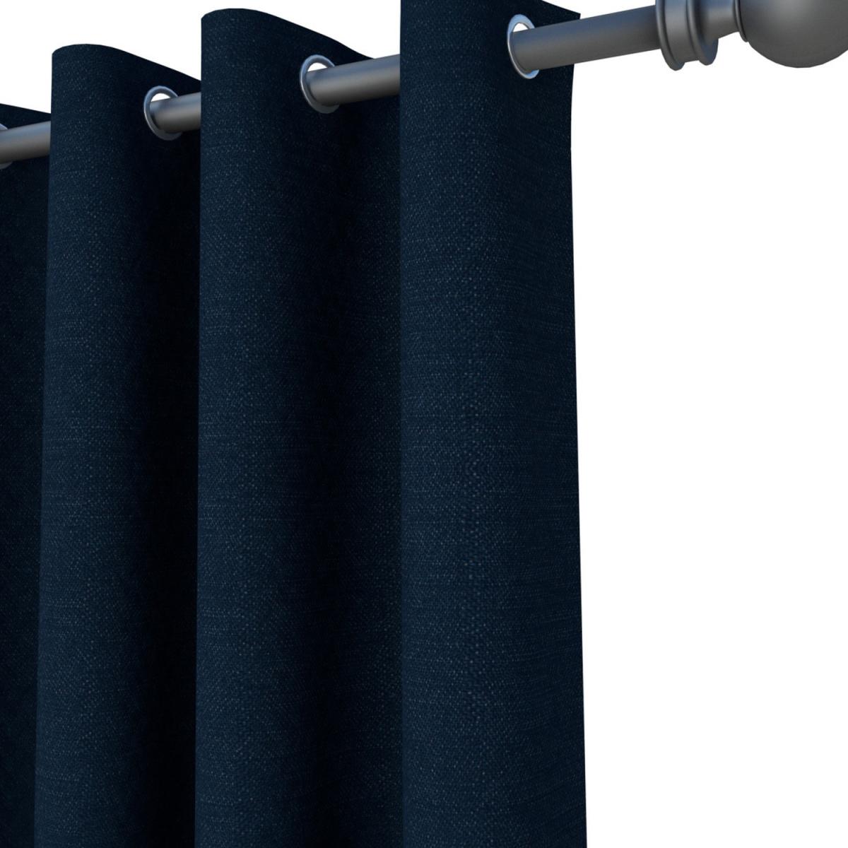 Pair Blackout Curtains with Eyelet Ring Top Blue - Blue / 183cm – image 3