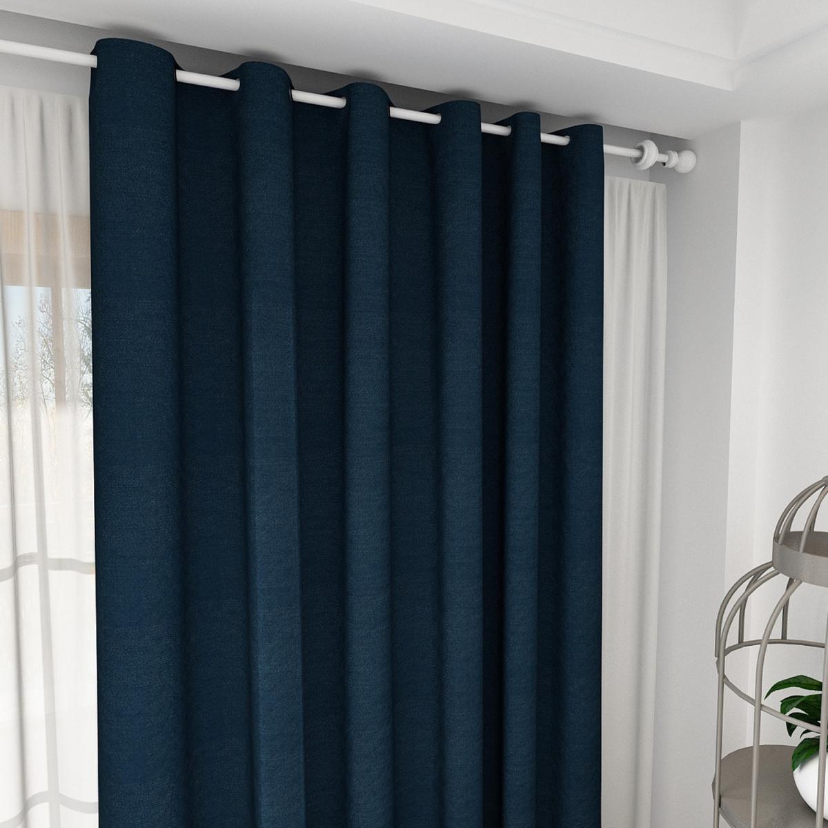 Pair Blackout Curtains with Eyelet Ring Top Blue - Blue / 183cm – image 4