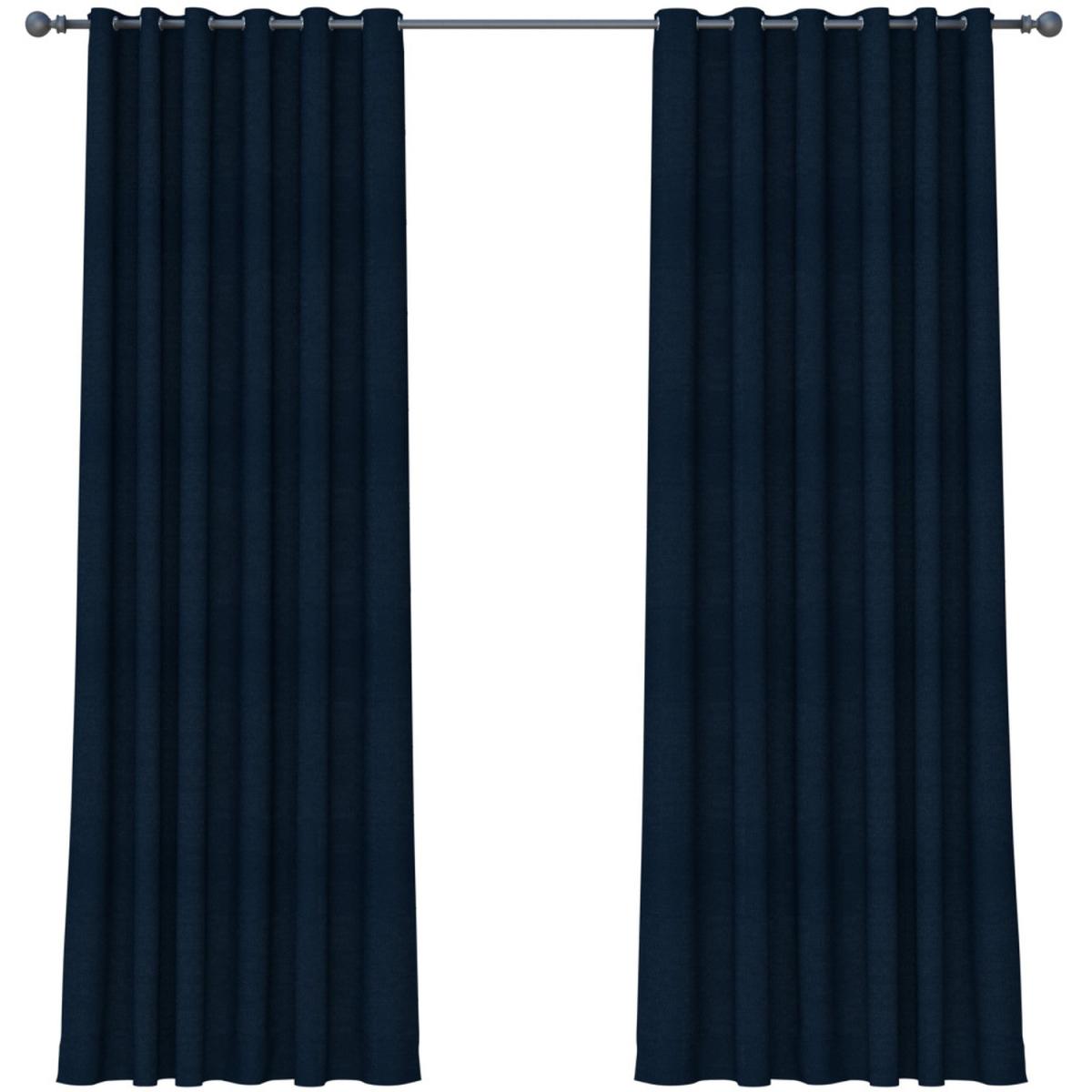 Pair Blackout Curtains with Eyelet Ring Top Blue - Blue / 183cm – image 5