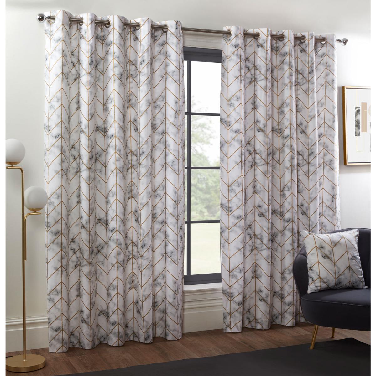 Marble Metallic Curtains - 168cm / 137cm – image 2