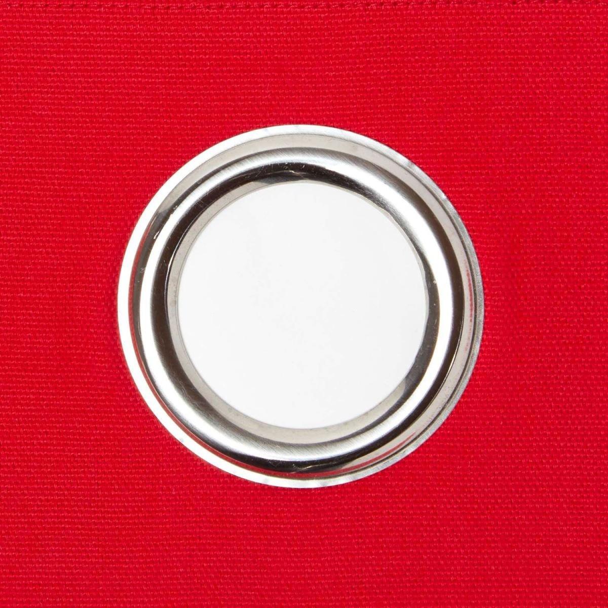 Homescapes Thick Stripe Ready Made Eyelet Curtain Pair - Red – image 2