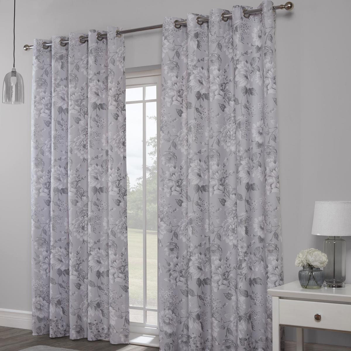 Bella Silver Eyelet Curtains - 168cm / 183cm – image 2