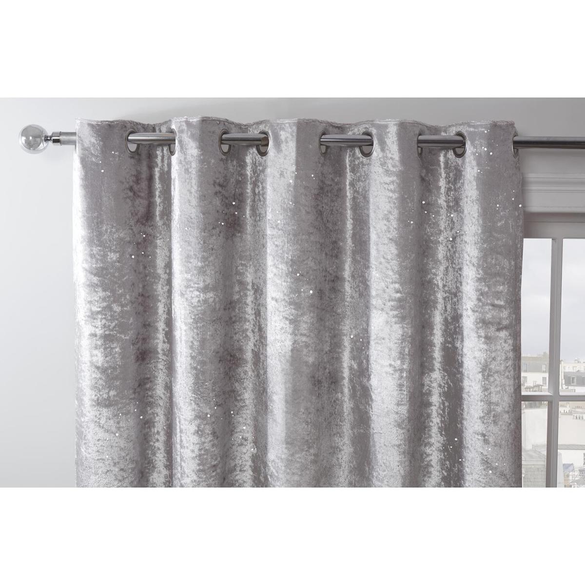 Portia Sparkle Eyelet Curtains - Silver / 229cm – image 3