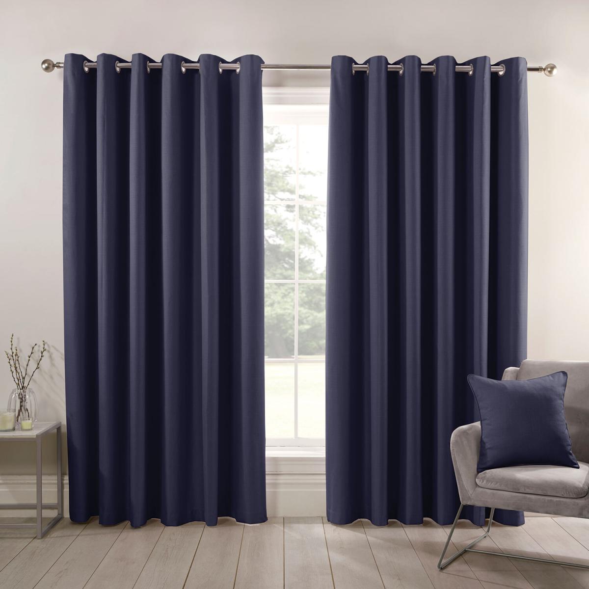 Hoxton Blackout Eyelet Curtains - Navy / 183cm / 168cm – image 11