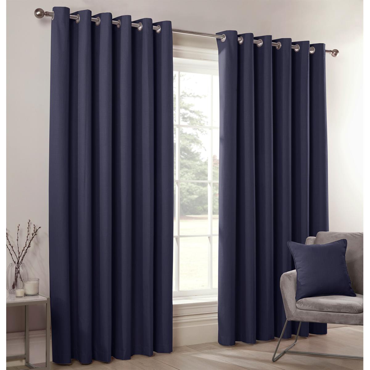 Hoxton Blackout Eyelet Curtains - Navy / 183cm / 168cm – image 30