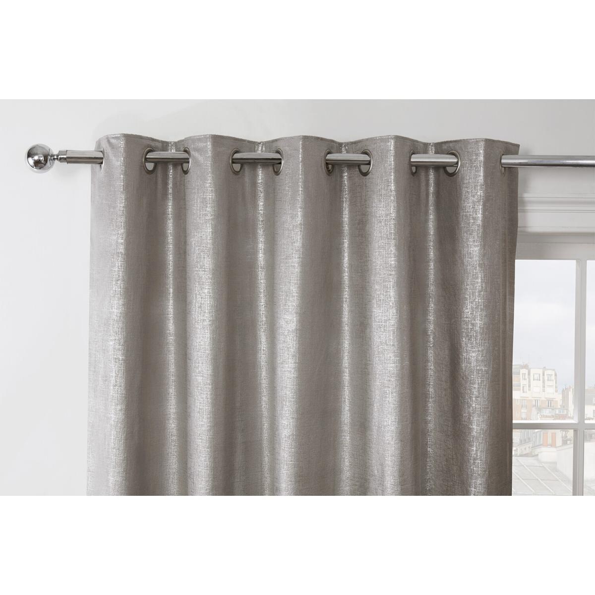 Metallic Velvet Eyelet Curtains - Silver / 183cm / 229cm – image 4