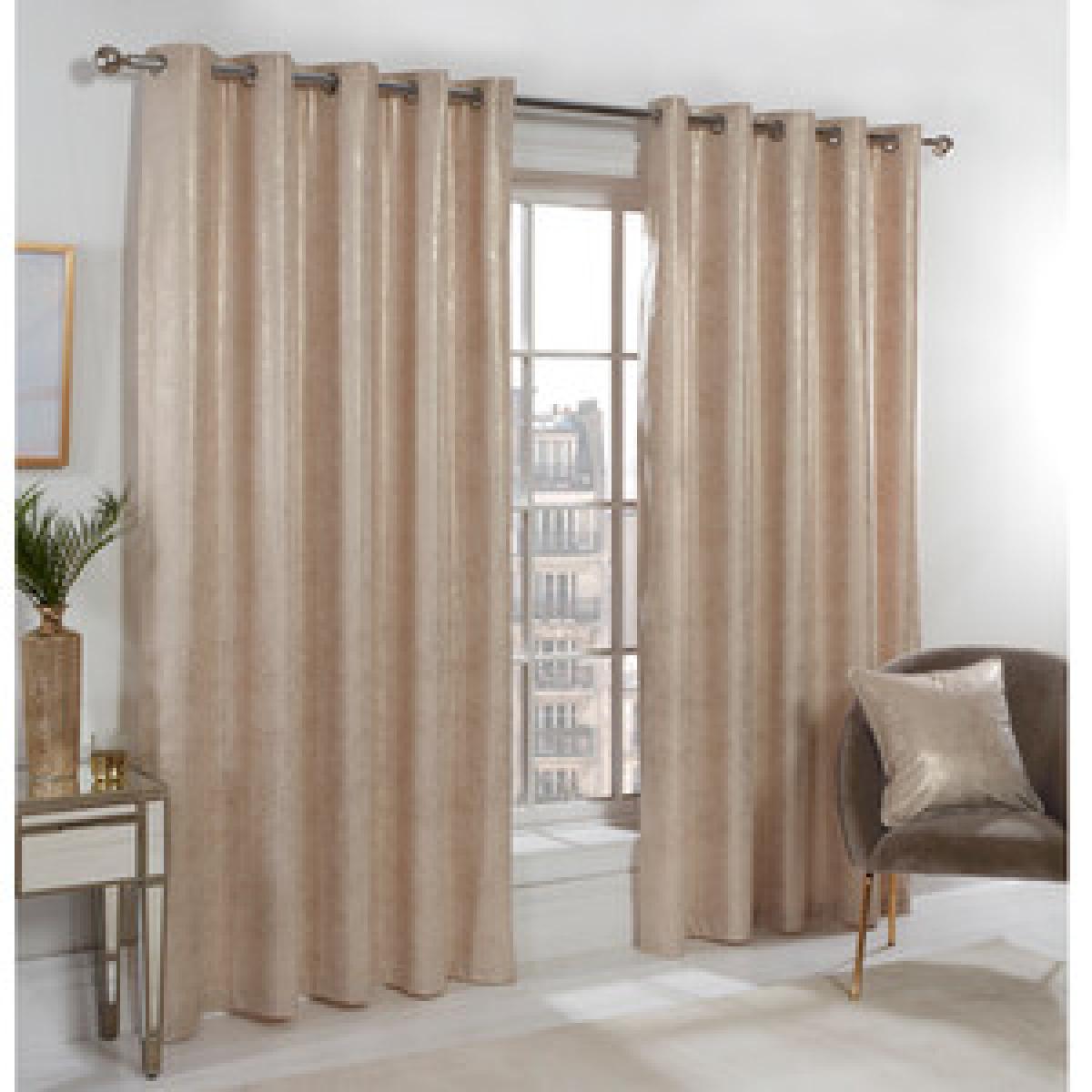 Metallic Velvet Eyelet Curtains - Silver / 183cm / 229cm – image 7