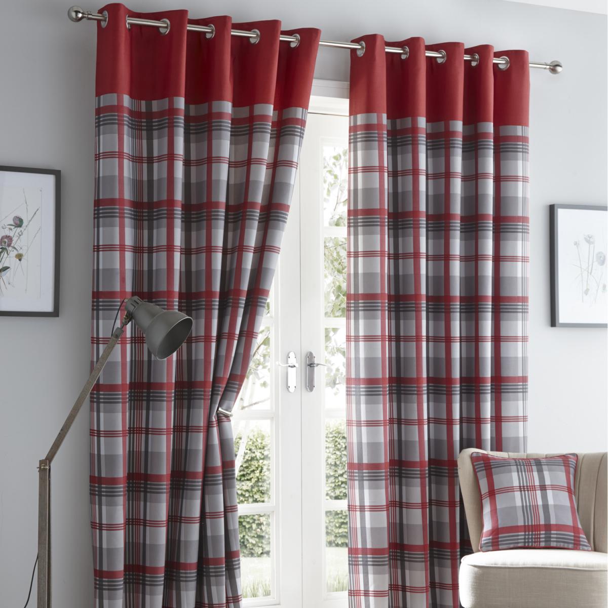 Orleans Red Eyelet Curtains - Red / 183cm / 117cm – image 2