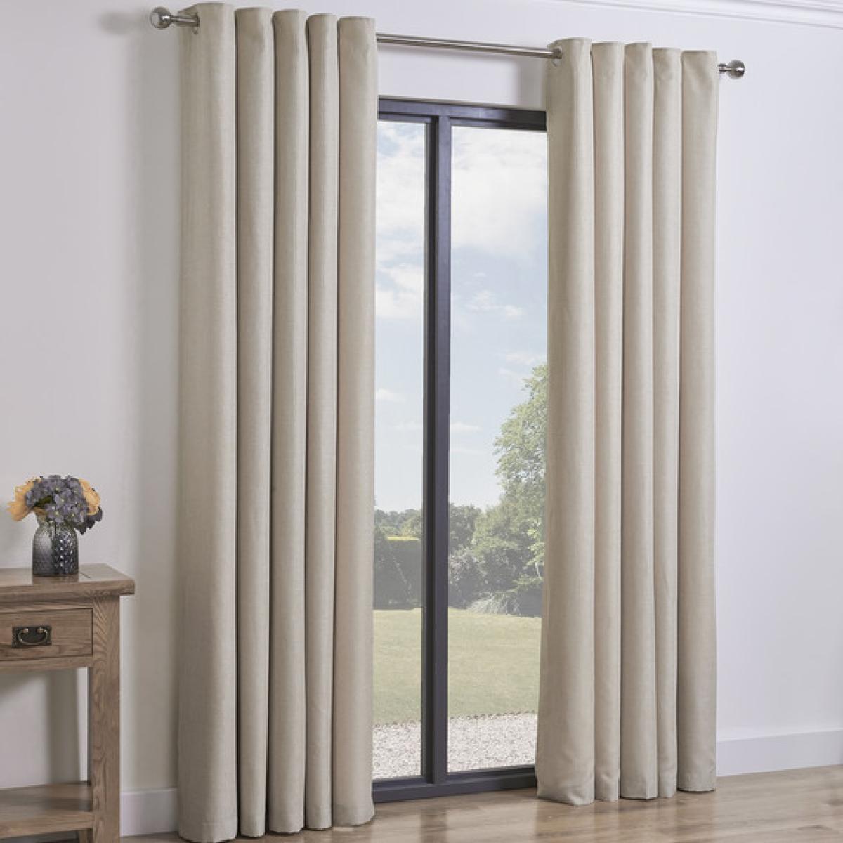 Taylor Eyelet Curtains - Natural / 229cm