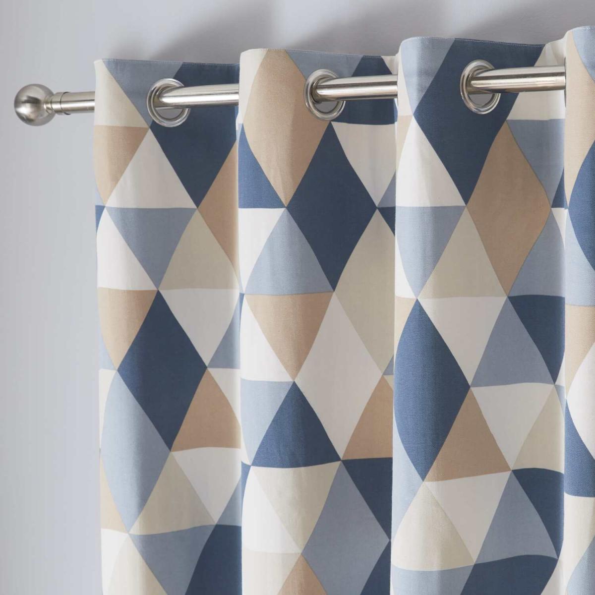 Dakota Navy Eyelet Curtains - Blue / 183cm / 117cm – image 2