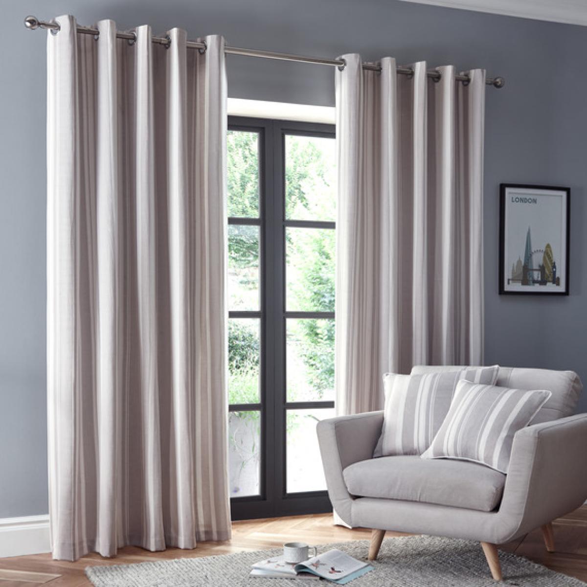 Avenue Eyelet Curtains - Natural / 229cm / 168cm