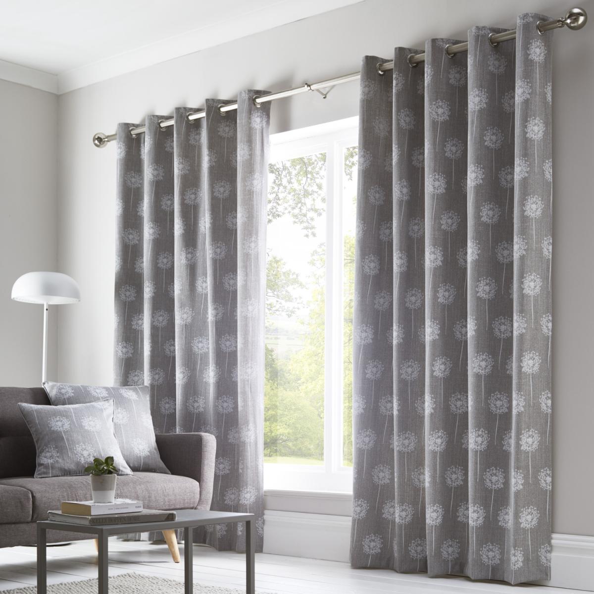 Silhouette Grey Eyelet Curtains - Grey / 137cm / 117cm – image 2