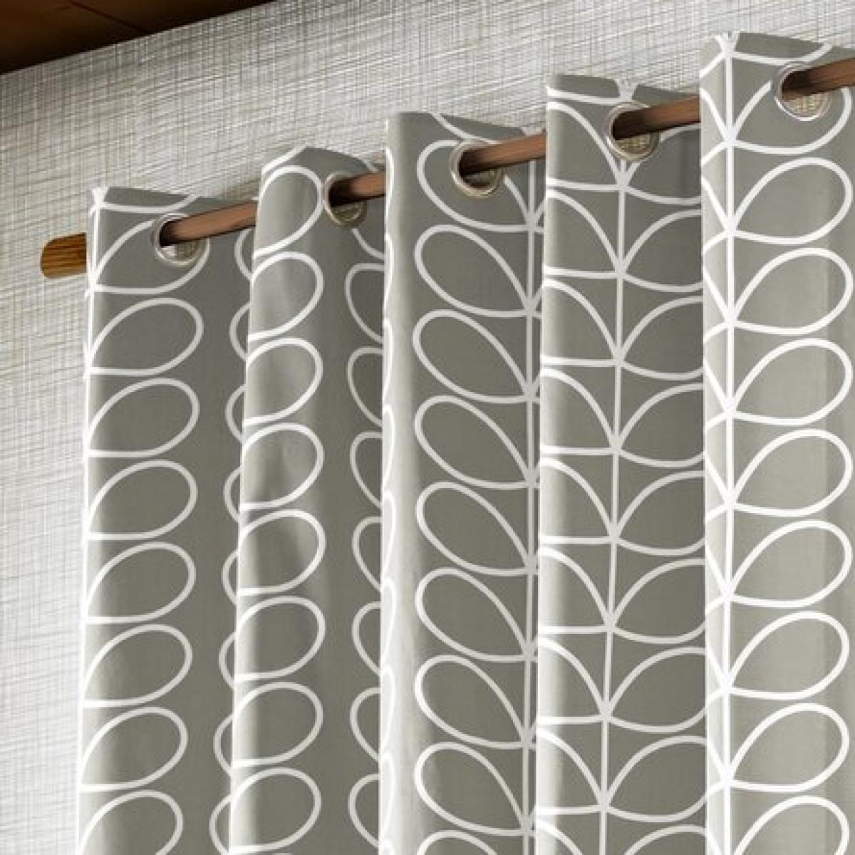 Linear Stem Eyelet Curtains By Orla Kiely in Silver Grey – image 2