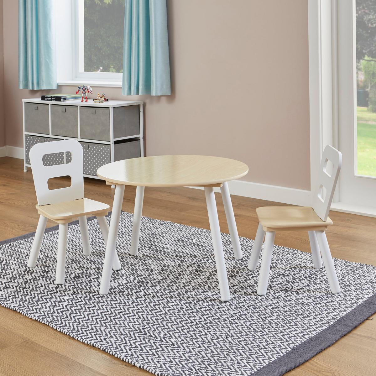 Liberty House Kids Round Table And Two Chairs Set White – image 3