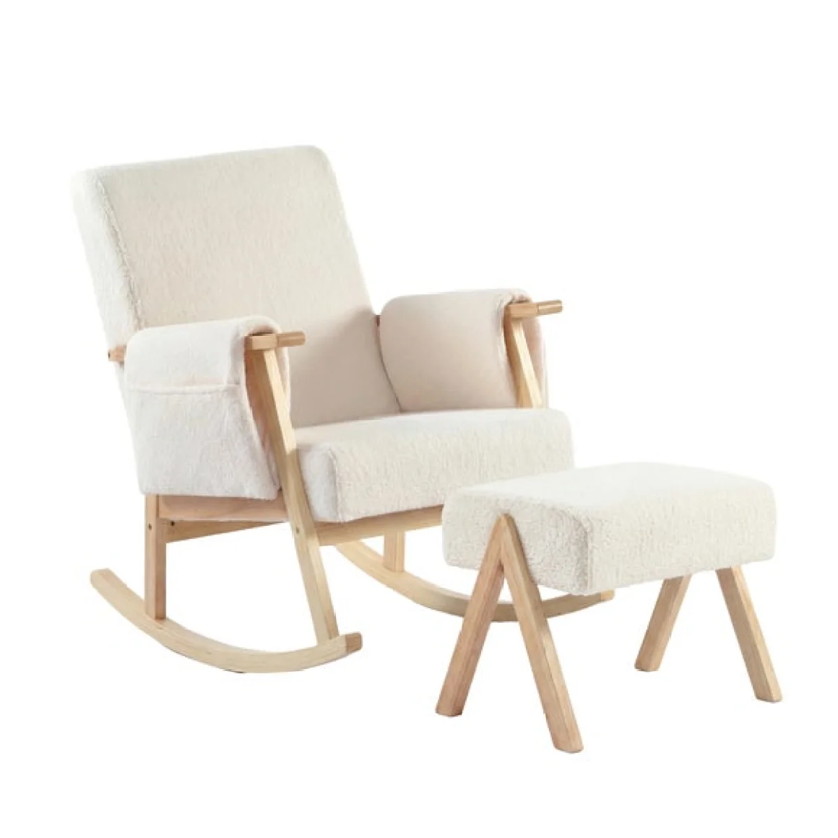 Bebe & Beyond Sherpa Storyteller Nursing Chair with Stool – image 3