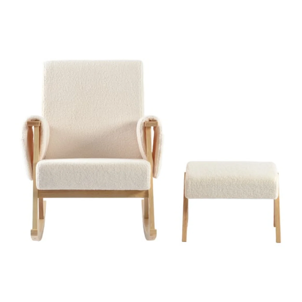 Bebe & Beyond Sherpa Storyteller Nursing Chair with Stool – image 4