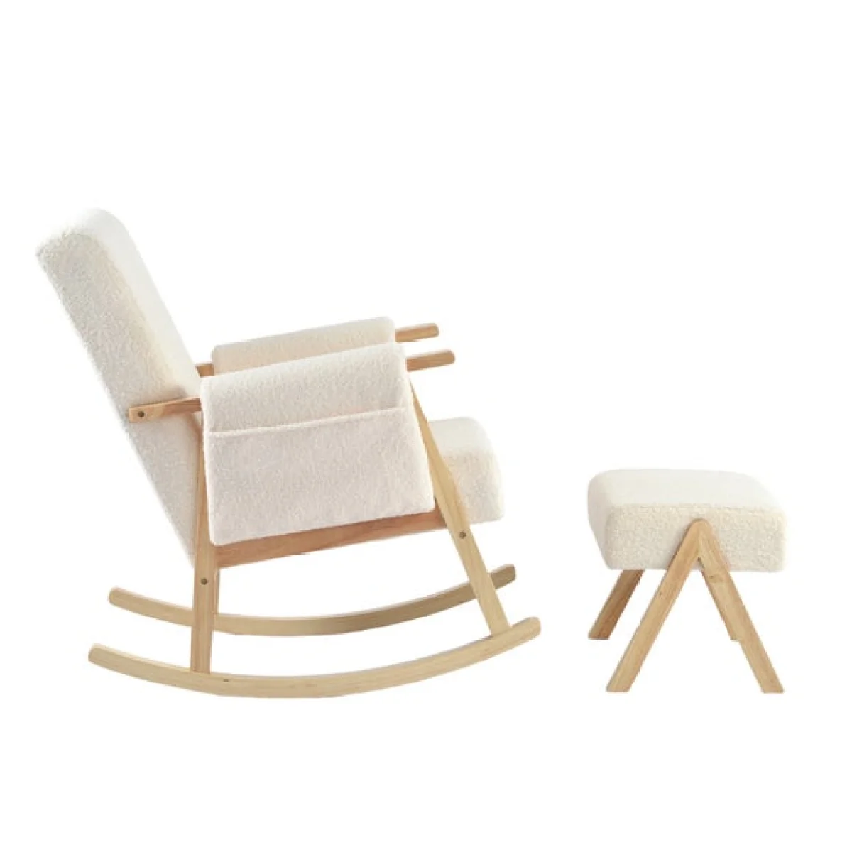 Bebe & Beyond Sherpa Storyteller Nursing Chair with Stool – image 5