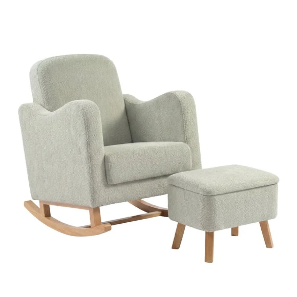 Bebe & Beyond Boucle Soother Nursing Chair with Storage Stool – image 3