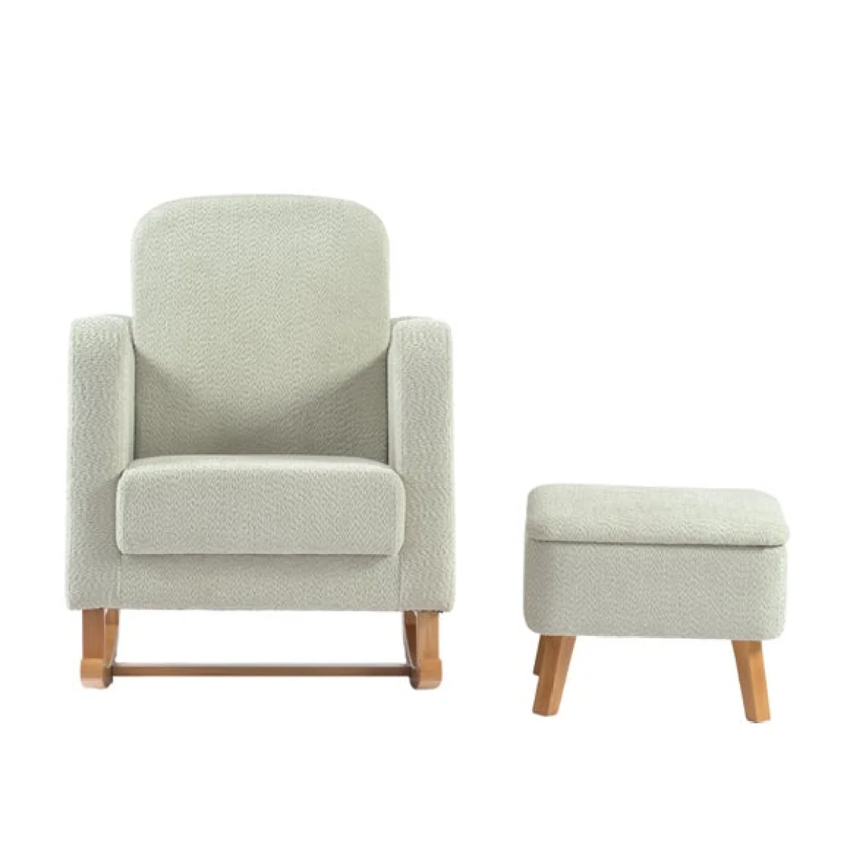 Bebe & Beyond Boucle Soother Nursing Chair with Storage Stool – image 4