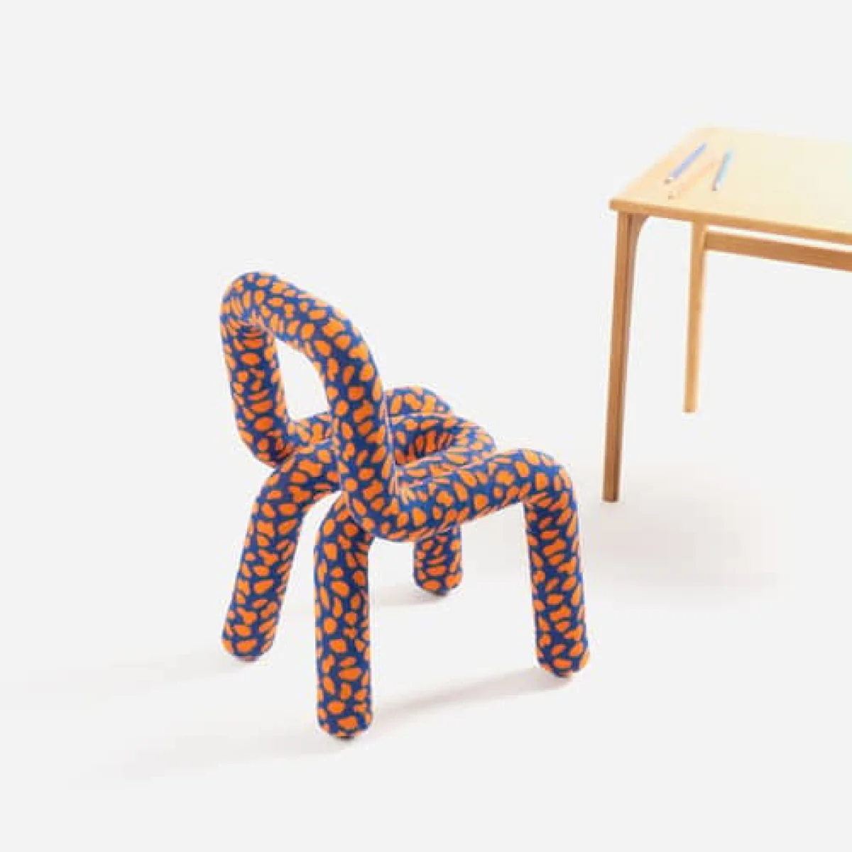 Mini Bold Children's chair textile blue / Padded - Moustache – image 2