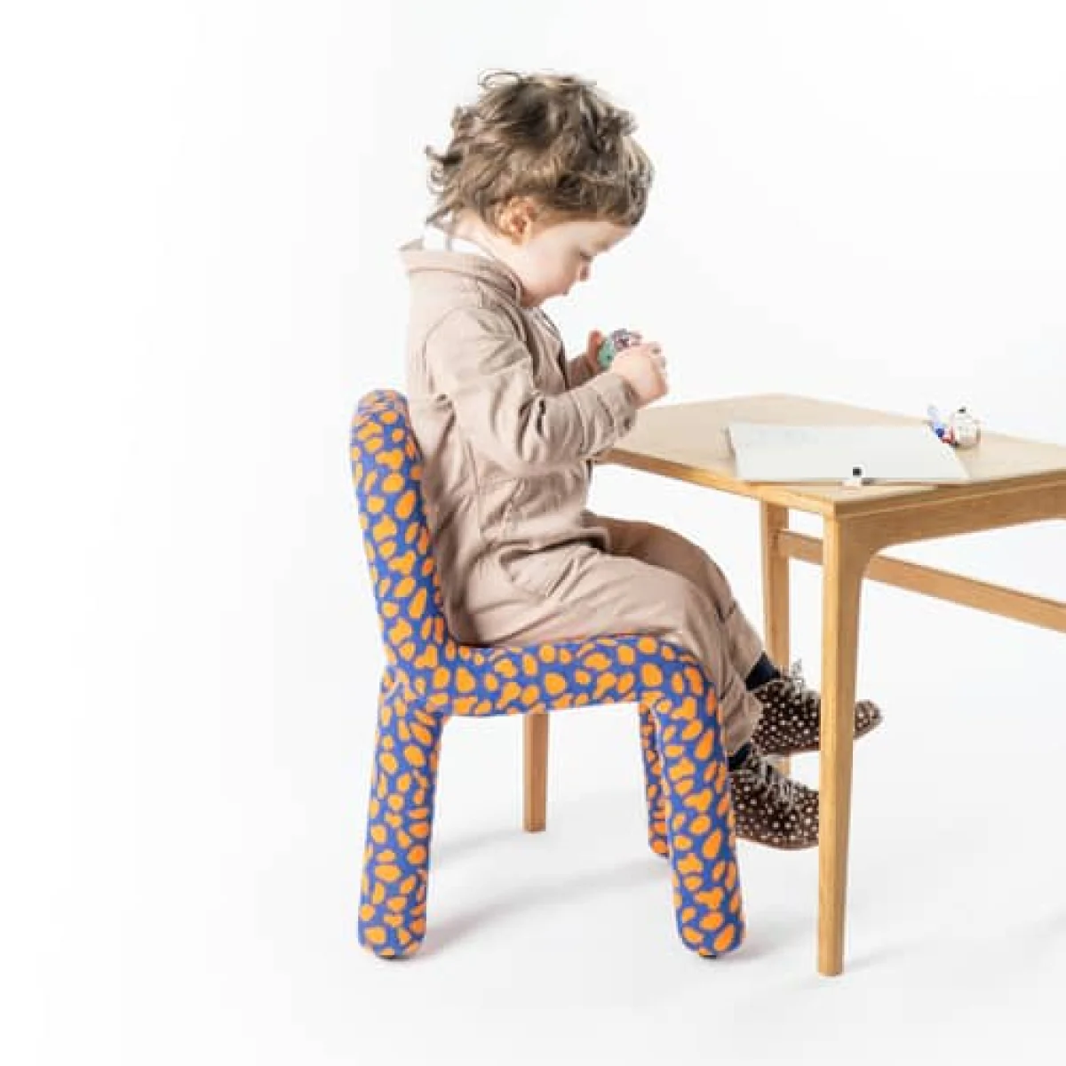 Mini Bold Children's chair textile blue / Padded - Moustache – image 3