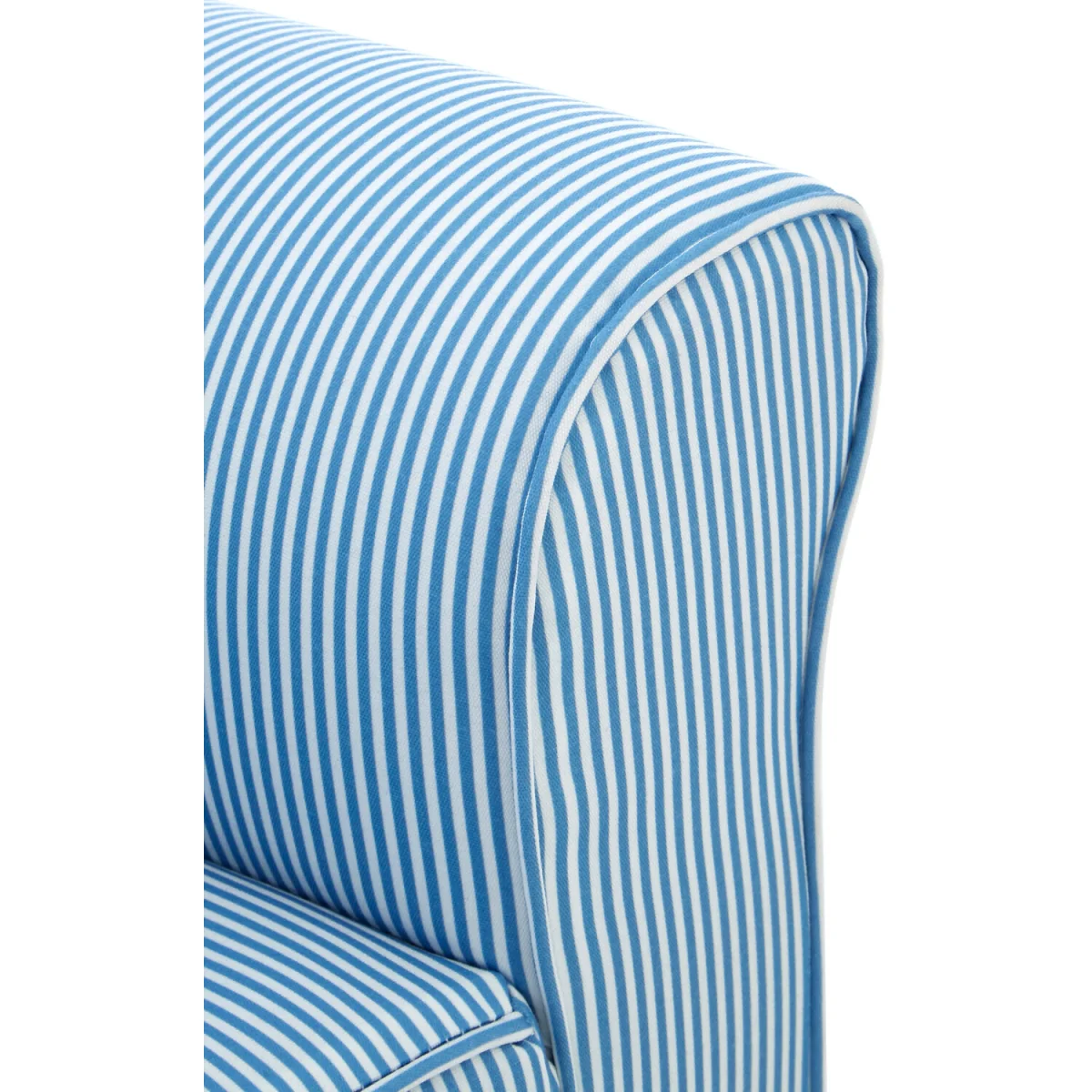Kids Blue And White Stripe Rocking Chair With Footstool - White, Blue – image 4