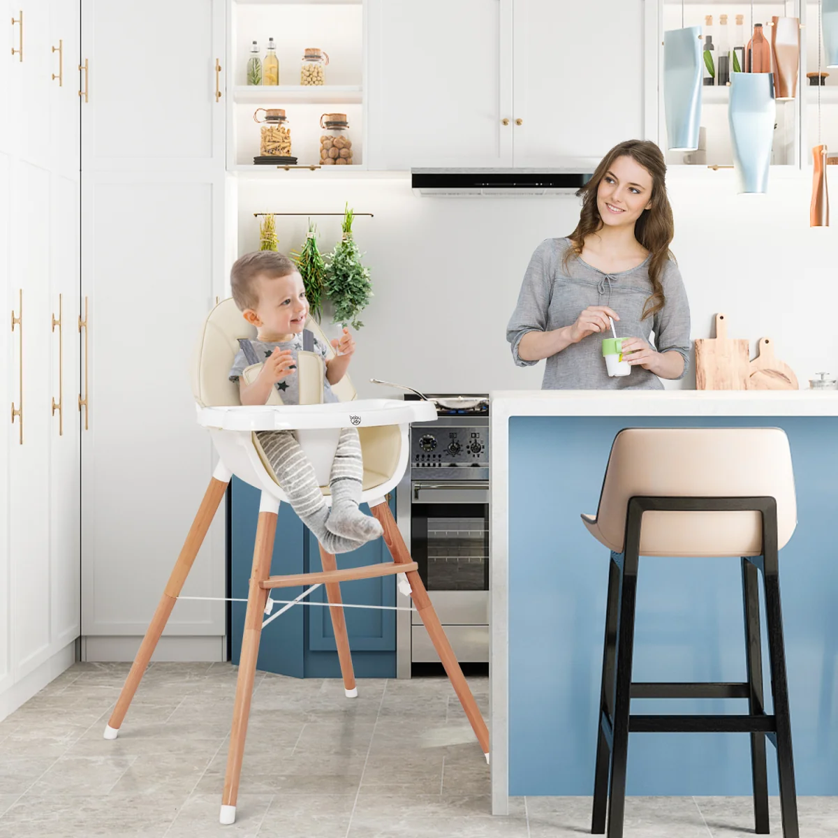Wooden Toddler Dining Chair - Beige – image 3