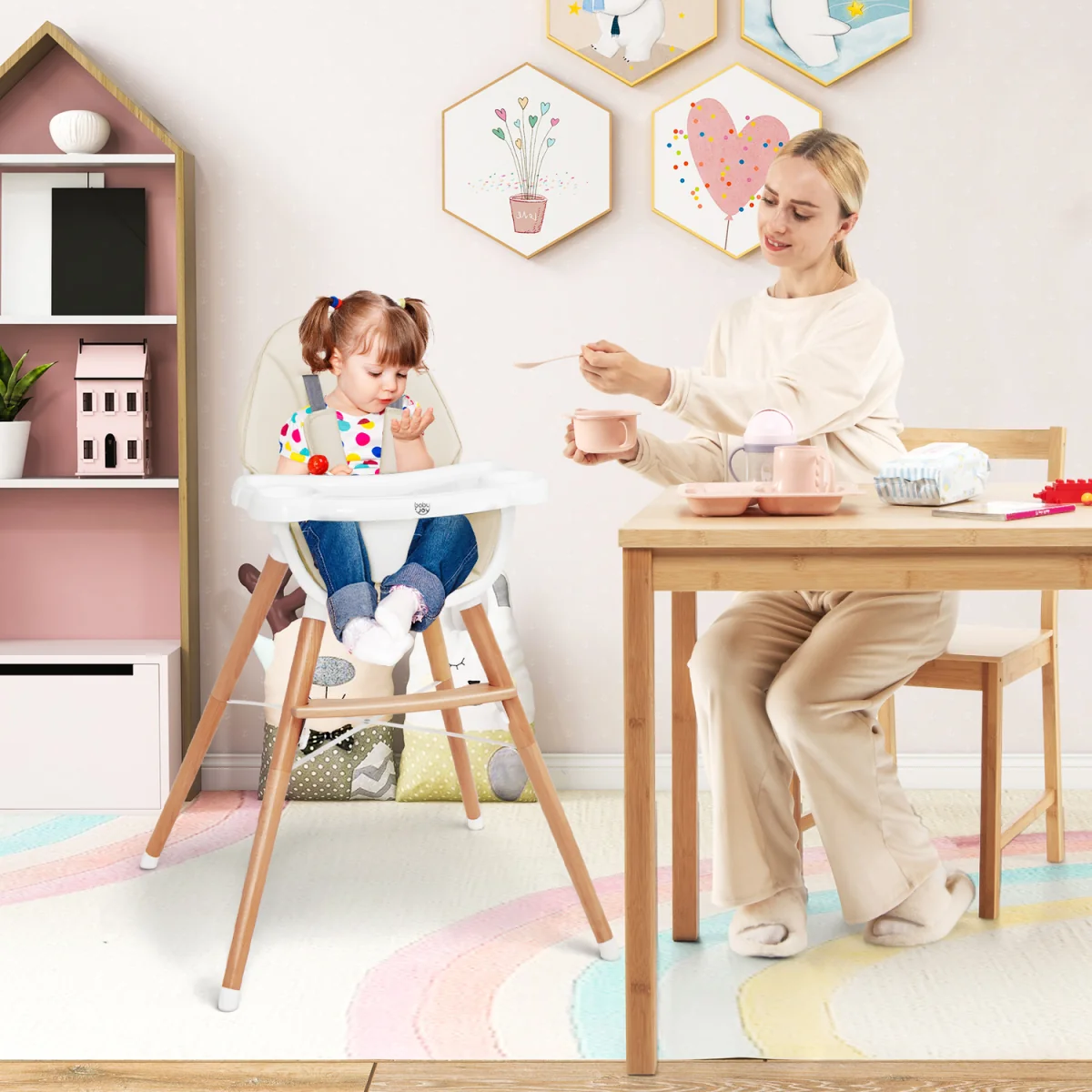 Wooden Toddler Dining Chair - Beige – image 4