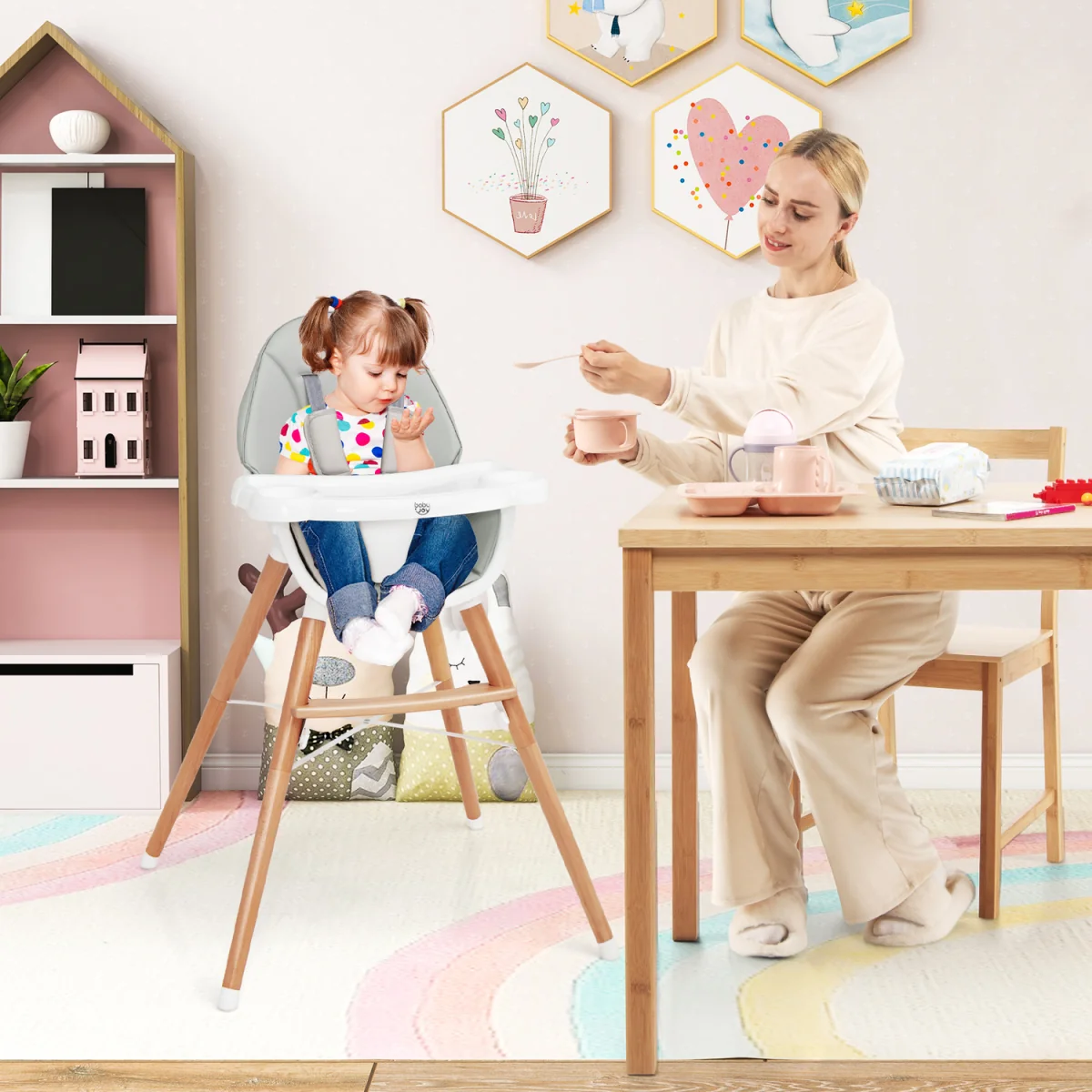 Wooden Toddler Dining Chair - Grey – image 3