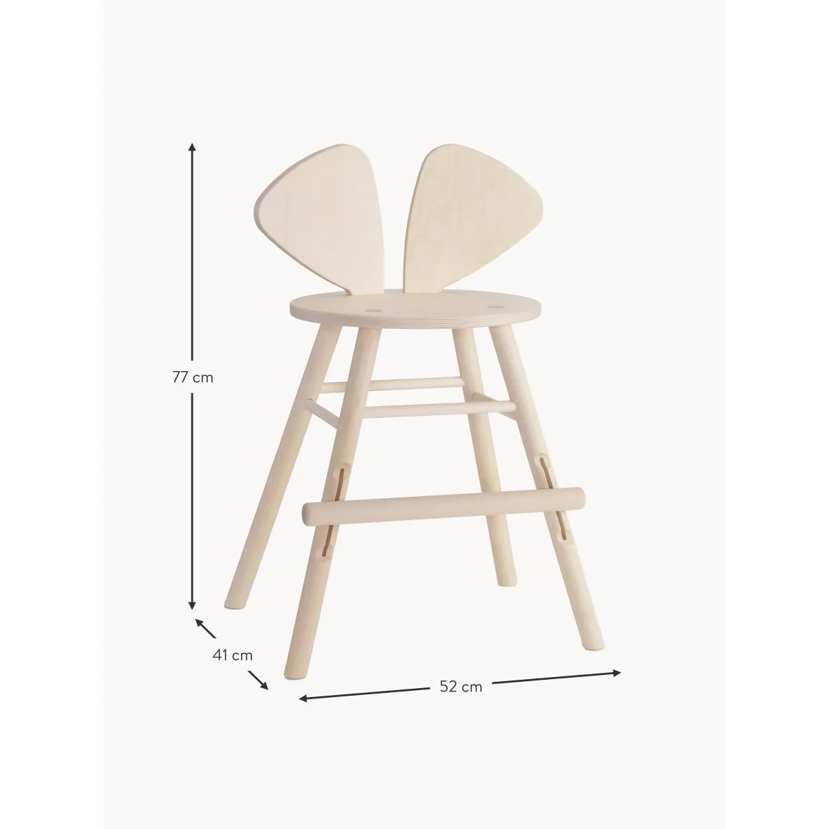 Kids Oak Wood High Chair Mouse Junior – image 5