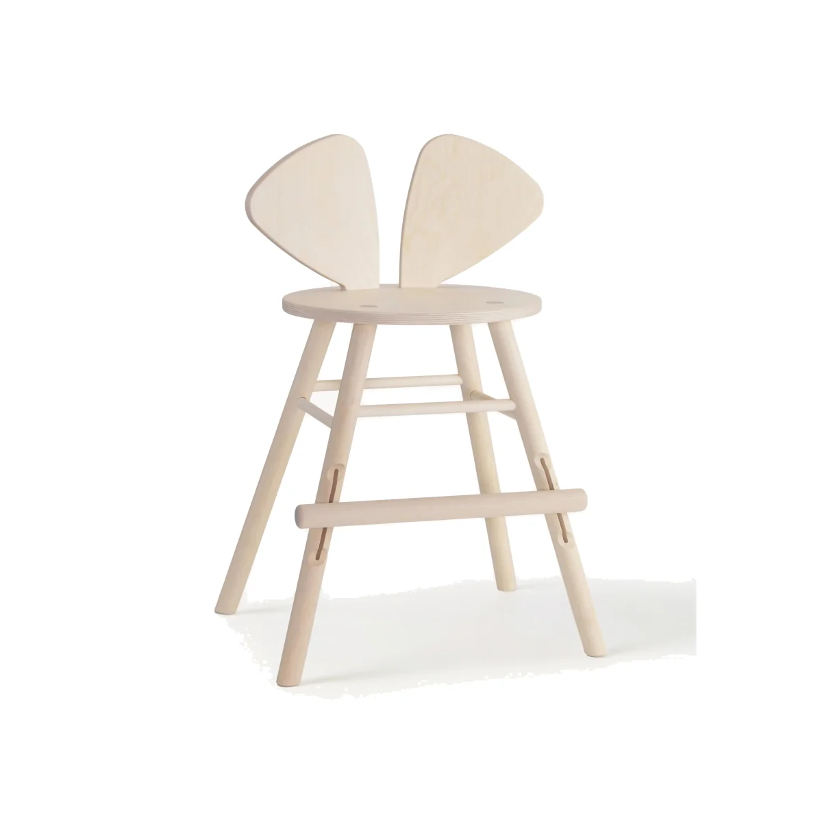 Kids Oak Wood High Chair Mouse Junior – image 1