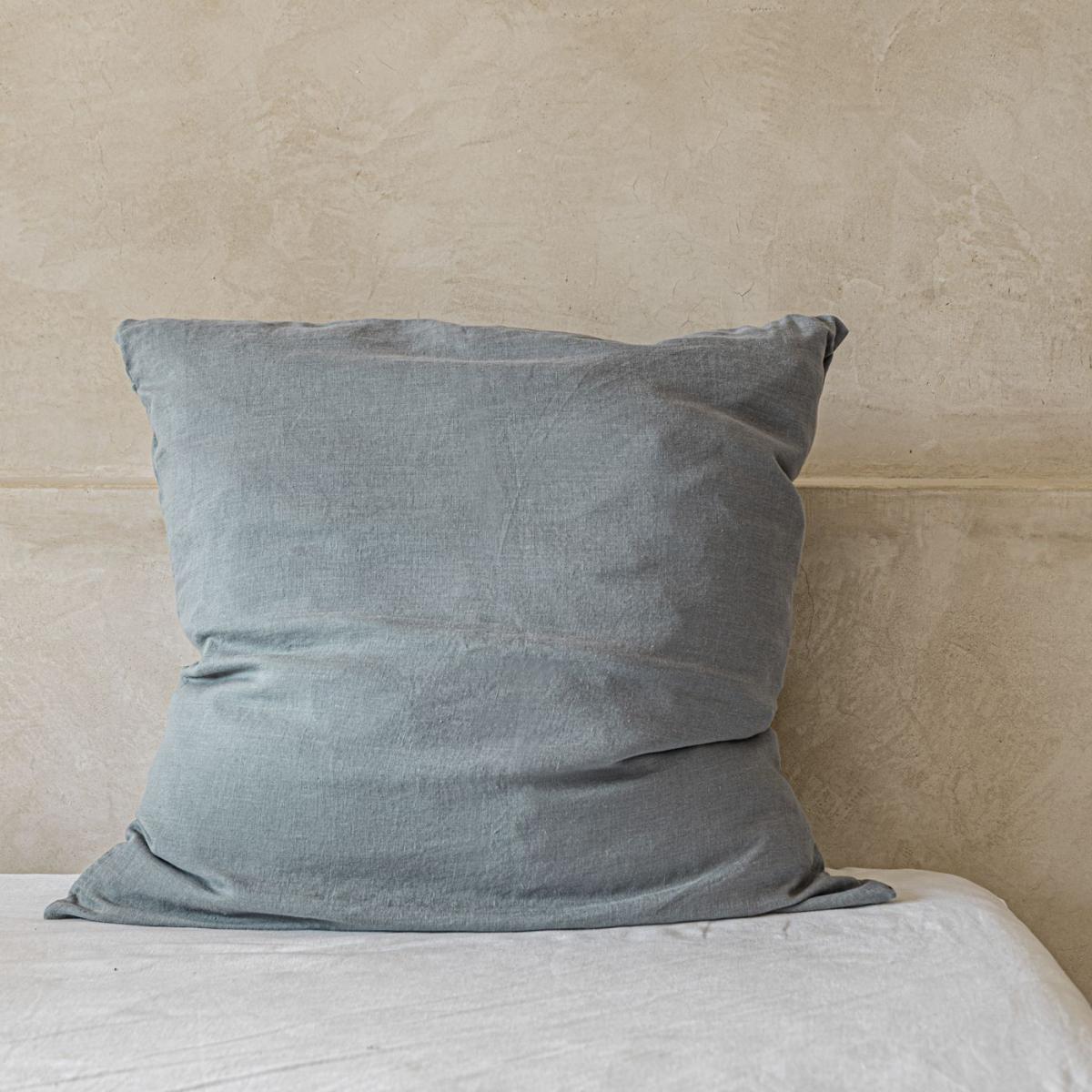 Dusty Blue Classic Linen Pillowcase – image 2