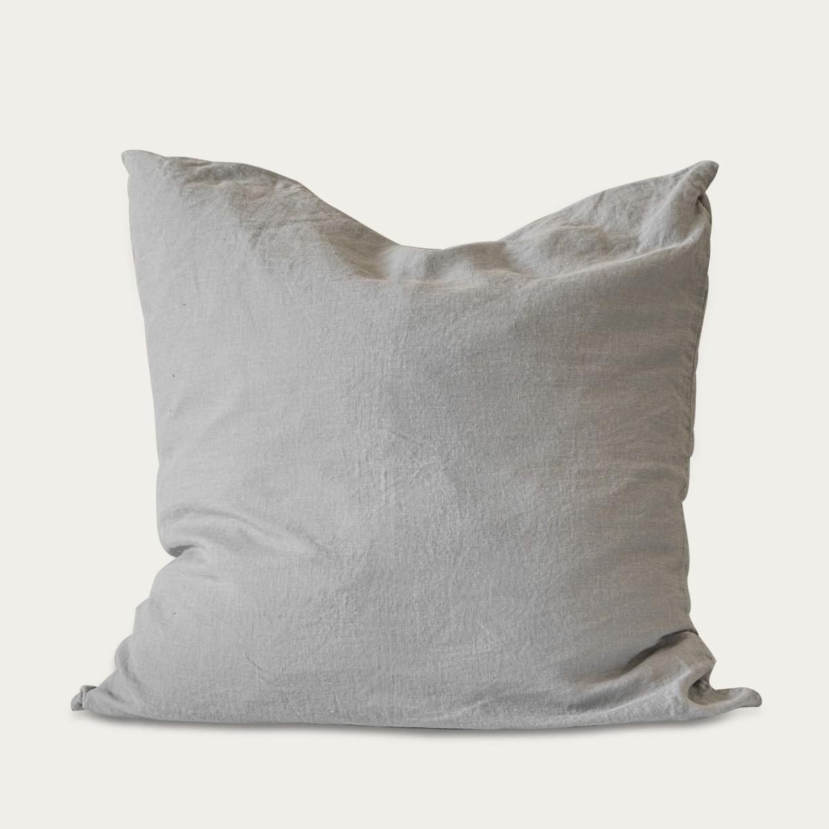 Light Grey Classic Linen Pillowcase – image 1