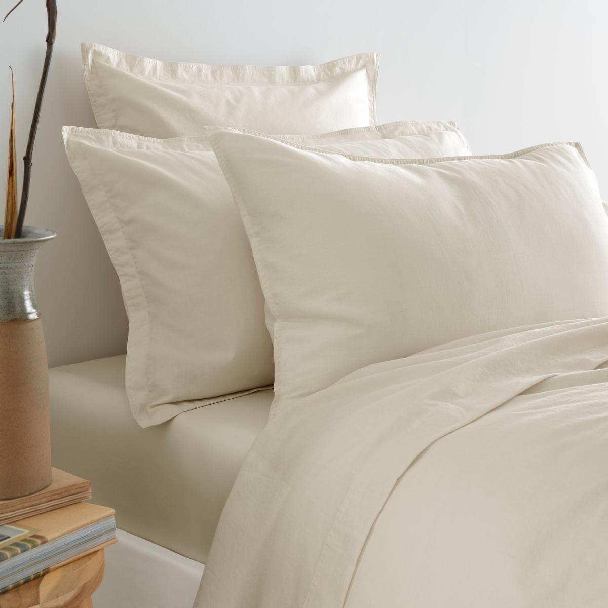 Recycled Cotton Undyed Housewife Pillowcase Pair Natural – image 2